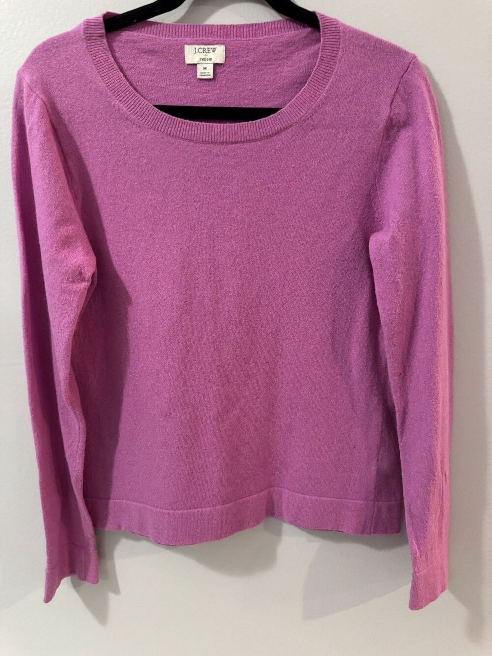 J.Crew Teddie Classic Crewneck Cotton and Wool Pullover Sweater Size Medium